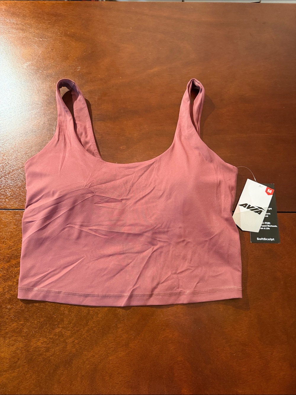 Avia SoftSculpt Dusty Mauve Crop Tank bra